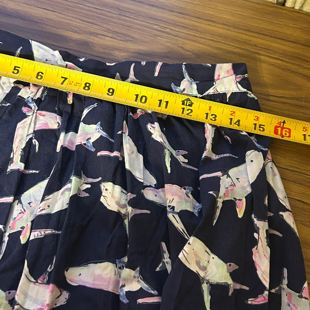 ModCloth Navy‎ Shark Print A-Line Skirt Whimsical Coastal Indie Nautical M - Picture 6 of 9